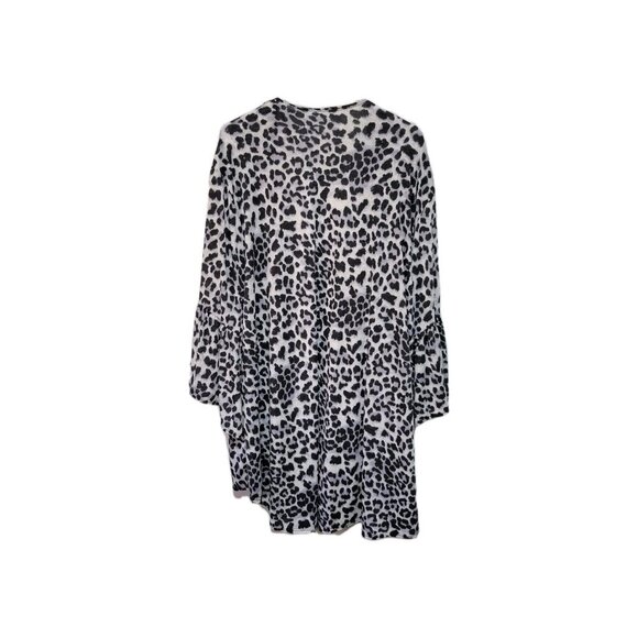 Tee For The Soul Cardigan 2X NWT Women's Cheetah Print 3/4 Sleeve Open Front - Picture 2 of 4